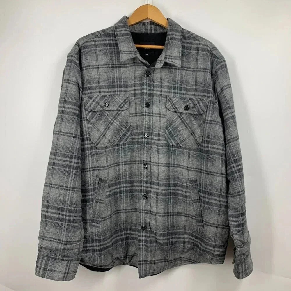 Rails Men's Worthing Button-up Lined Flannel Shirt Jacket in Grey Melange SZ XXL